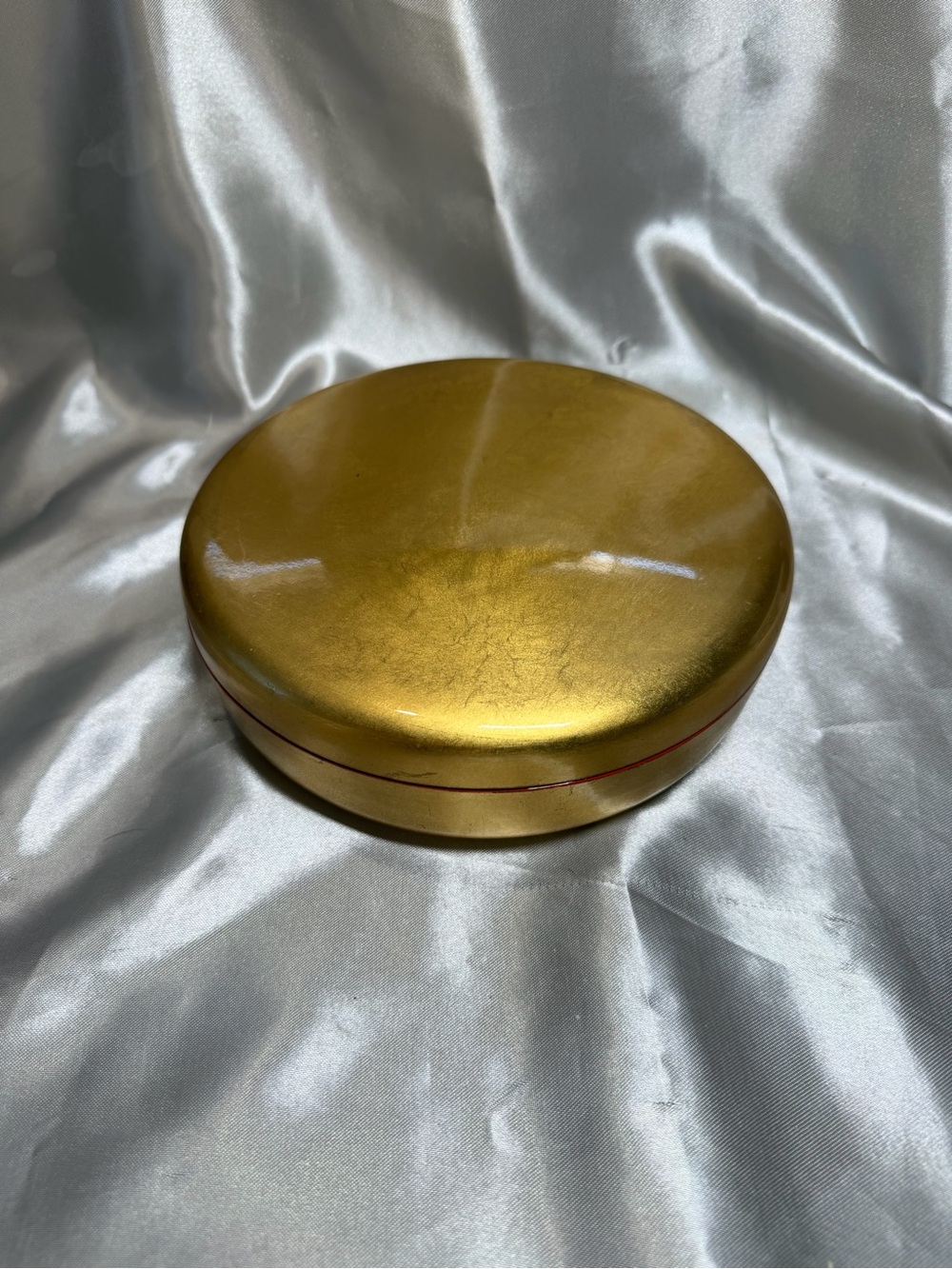 Vintage CTO Japan MCM Gold & Vibrant Persimmon Orange Lacquer 7" Box